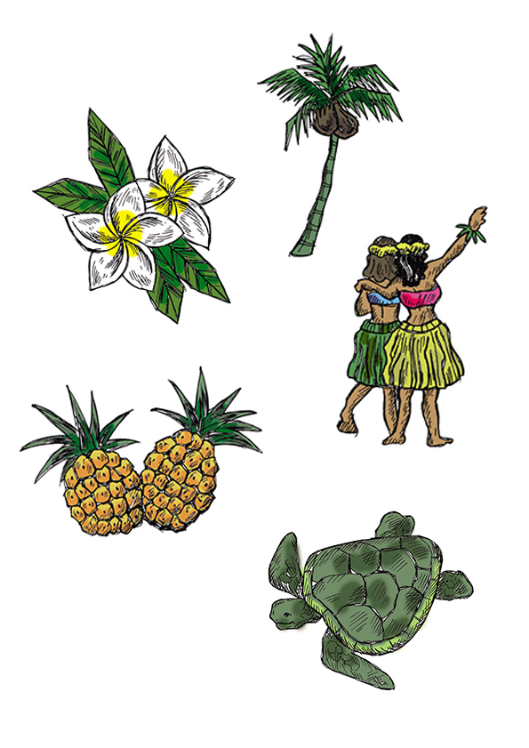 ハワイマップカット